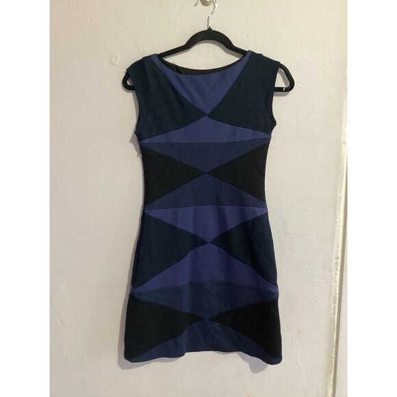 Bailey 44 Navy Blue Geometric Bodycon Sleeveless Mini Dress XS - Picture 2 of 4